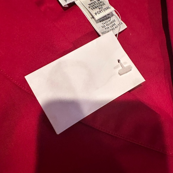 Talbots NWT Red Short Sleeves Collar Button Down Blouse Sz MP. 100% Cotton. - Picture 9 of 15